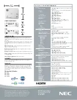 Preview for 2 page of NEC NP-V300W Specifications