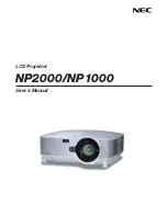 Preview for 1 page of NEC NP2000 User Manual