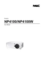 Предварительный просмотр 1 страницы NEC NP4100WJ User Manual