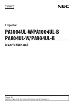 NEC PA1004UL-W User Manual preview