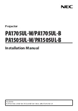 Preview for 1 page of NEC PA1705UL-W Installation Manual