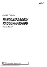 NEC PA600X Series User Manual preview