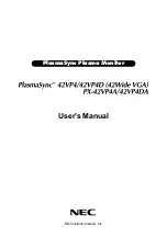 NEC PlasmaSync 42VP4 User Manual preview
