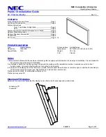 NEC PlasmaSync 42XC10 Installation Manual preview