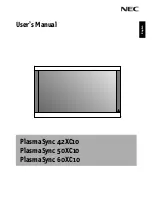 NEC PlasmaSync 42XC10 User Manual preview