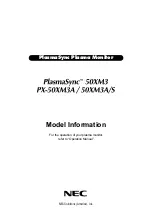 Preview for 1 page of NEC PlasmaSync 50XM3 Operation Manual