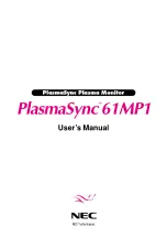 NEC PlasmaSync 61XM1A User Manual preview