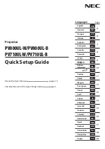 Preview for 1 page of NEC PV800UL-W Quick Setup Manual