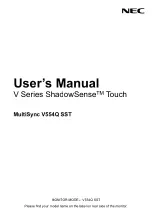 NEC ShadowSense V Series User Manual preview