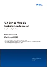 Preview for 1 page of NEC UX Series Installation Manual