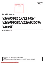 Preview for 1 page of NEC V300X Series User Manual