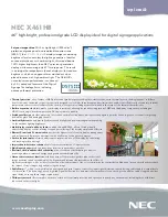 NEC X461HB - MultiSync - 46" LCD Flat Panel... Brochure preview
