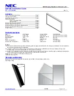 Preview for 1 page of NEC X461UN - MultiSync - 46" LCD Flat Panel... Installation Manual
