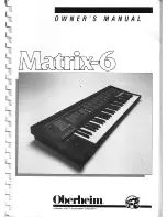 Oberheim Matrix-6 Owner'S Manual preview