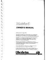 Preview for 2 page of Oberheim Matrix-6 Owner'S Manual