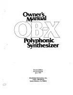 Preview for 1 page of Oberheim OB-X Owner'S Manual