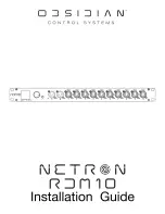 OBSIDIAN CONTROL SYSTEMS Netron RDM10 Installation Manual preview
