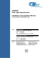 Ocean Optics USB2000 Installation And Operation Manual preview