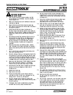 Preview for 2 page of Oemtools 24850 Operating Instructions And Parts Manual