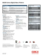 Preview for 2 page of Oki B6200 Series Specifications