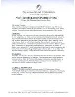 Preview for 1 page of Oklahoma Sound PS12V Operation Instructions
