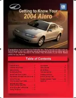 Preview for 1 page of Oldsmobile 2004 Alero Getting To Know Manual