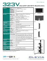 Preview for 2 page of Olevia 323V Specification Sheet