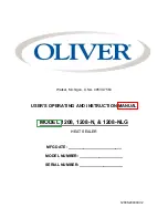 Preview for 1 page of Oliver 1208 User'S Operating And Instruction Manual