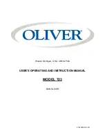 Oliver 723 User'S Operating And Instruction Manual preview