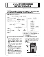 Olivetti d-Color MF280 Installation Manual preview