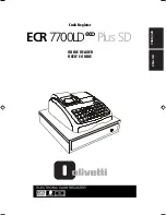 Olivetti ECR 7700LD eco Plus SD User Manual preview