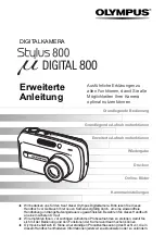 Olympus 800 - Superzoom 800 Erweiterte Anleitung preview