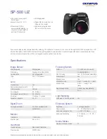 Olympus CAMEDIA SP-500 UZ Specifications preview
