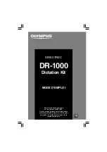 Olympus DR 1000 - Directrec Dictation Kit Mode D'Emploi preview
