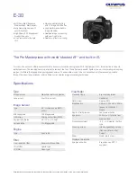Preview for 1 page of Olympus E-30 Specifications