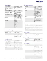 Preview for 3 page of Olympus E-P1 - Digital Camera - Prosumer Specifications