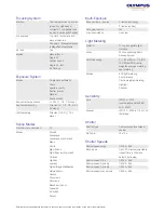 Preview for 2 page of Olympus E-PL1 Specifications