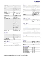 Preview for 2 page of Olympus E420 - Evolt 10MP Digital SLR Camera Specifications