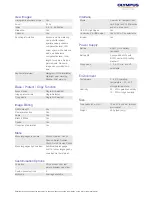 Preview for 4 page of Olympus E420 - Evolt 10MP Digital SLR Camera Specifications