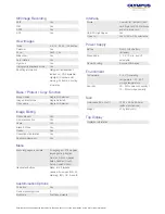 Preview for 5 page of Olympus E620 - Evolt 12.3MP Live MOS Digital SLR... Specifications