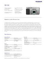 Olympus SH-50 Specifications preview