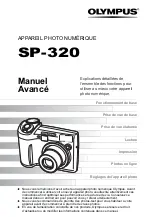 Предварительный просмотр 1 страницы Olympus SP 320 - Digital Camera - 7.1 Megapixel Manuel Avancé