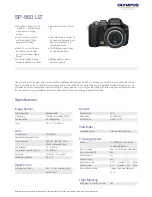 Olympus SP-560 UZ - Compact Specifications preview