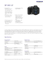 Olympus SP-565 UZ Specifications preview