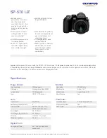 Preview for 1 page of Olympus SP 570 - UZ Digital Camera Specifications