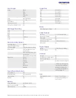 Preview for 3 page of Olympus SP-810UZ Specifications