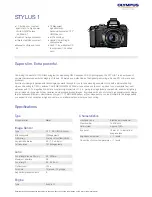 Preview for 1 page of Olympus Stylus 1 Specifications