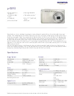 Preview for 1 page of Olympus Stylus 5010 Specifications