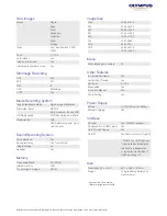 Preview for 3 page of Olympus Stylus 5010 Specifications