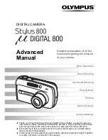 Preview for 1 page of Olympus Stylus 800 Advanced Manual